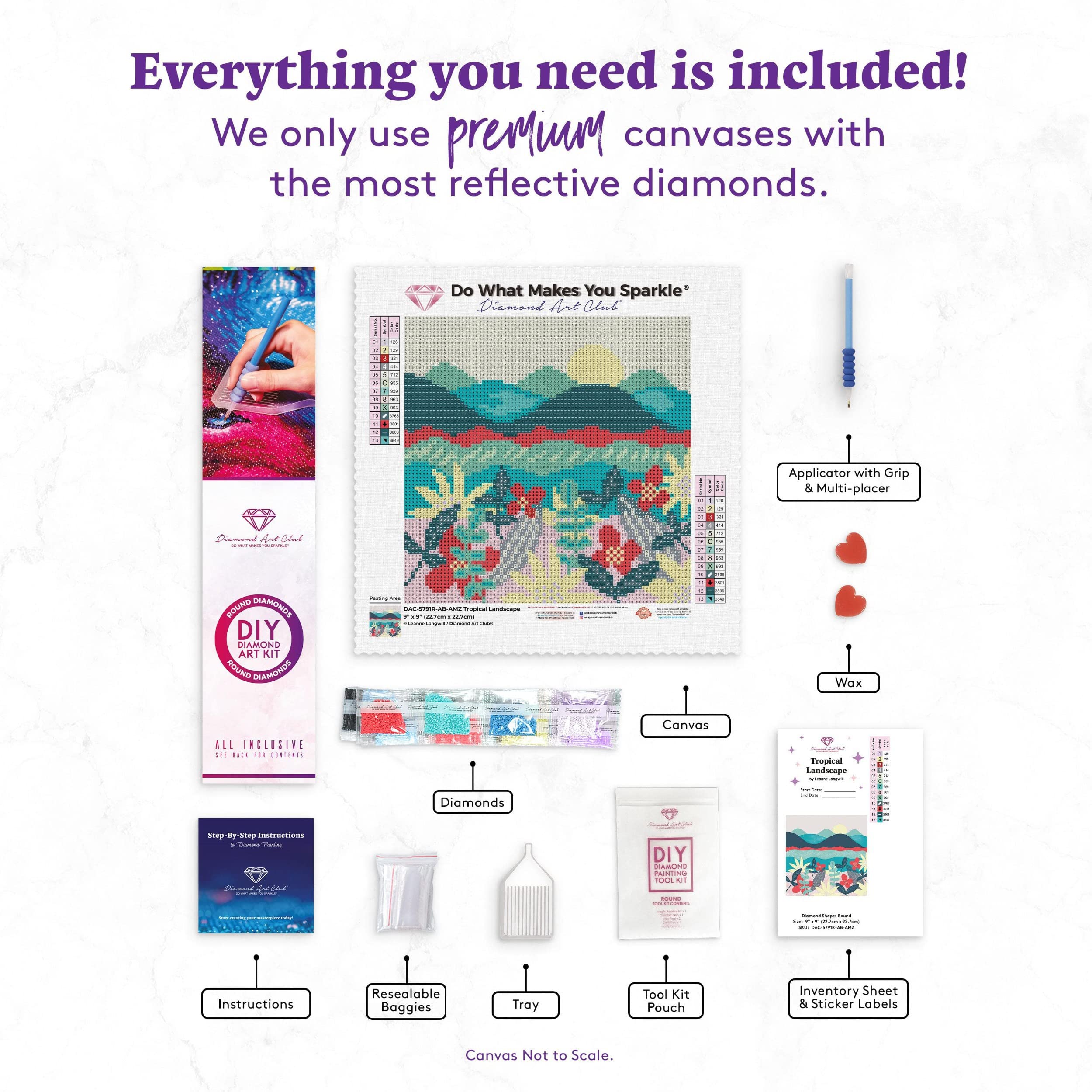 Amazon.co.jp: DIAMOND ART CLUB トロピカルランドスケープ キャンバス